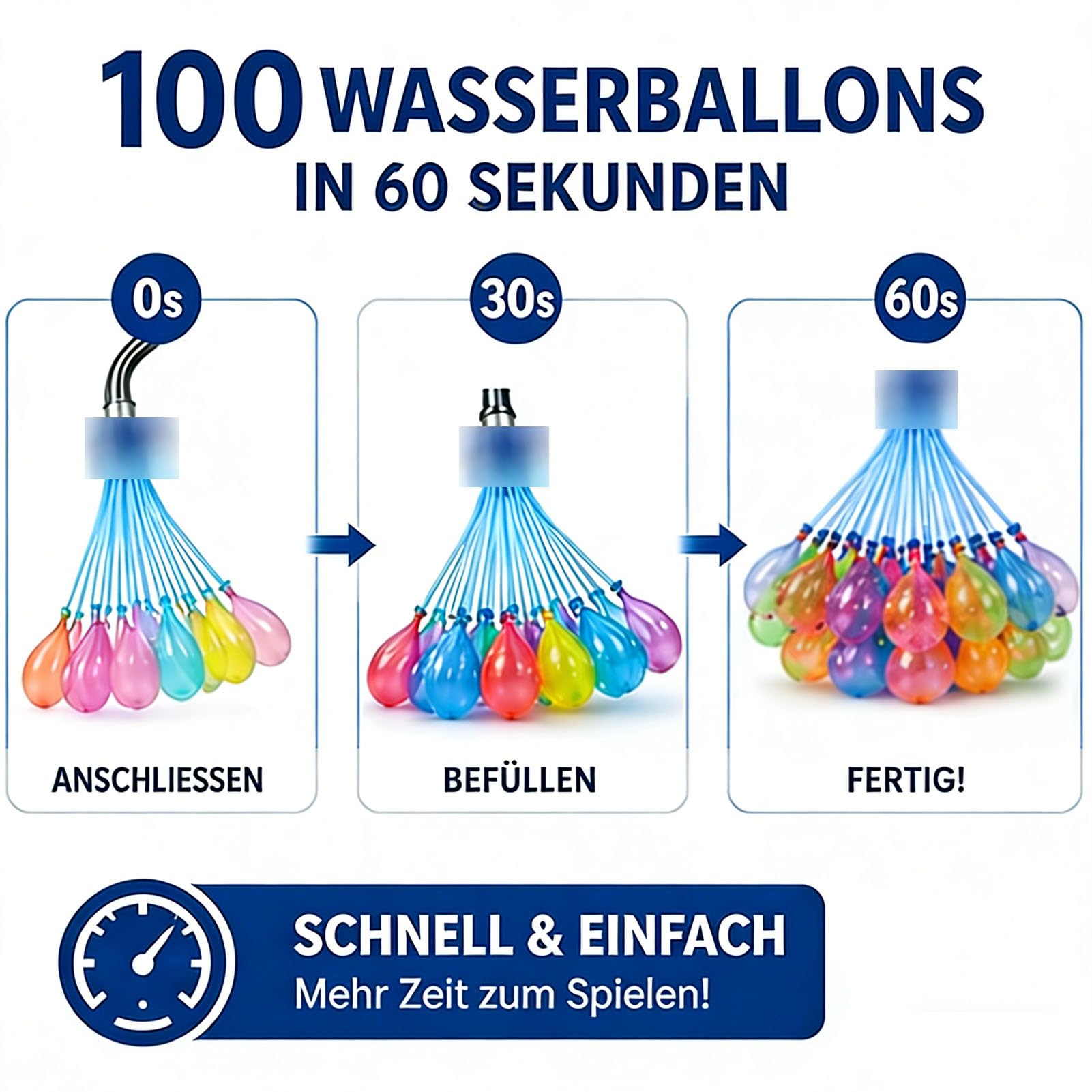 Betensh Wasserbomben Selbstschließend, 555 Stück 9