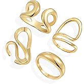 YEEZII 20 Pcs Gold Ring Set for Women, Chunky Statement Flower Finger Midi Rings, Big Boho Stacking Rings Pack Trendy Stuff Jewelry Gift