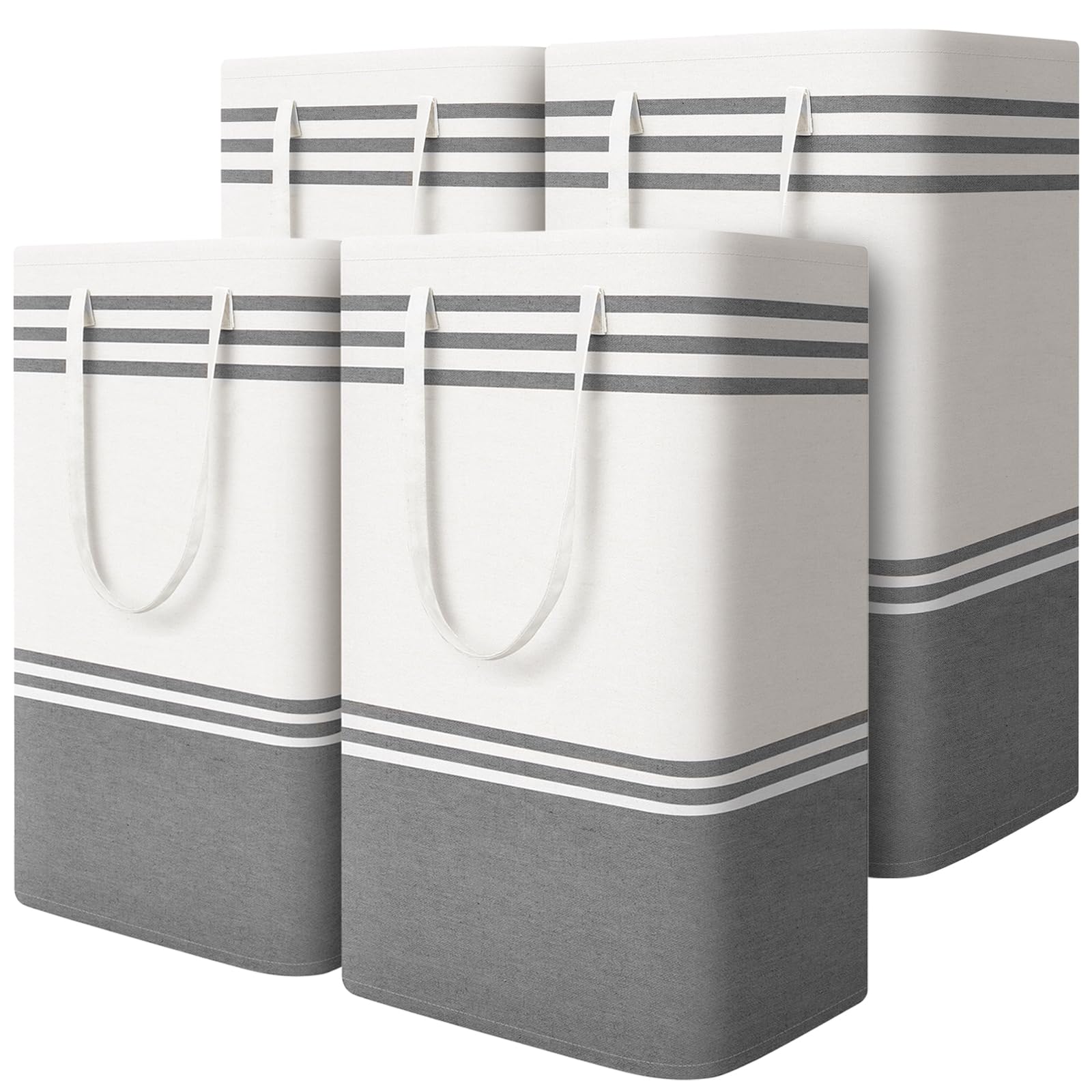 4 Pack Large Laundry Baskets, Laundry Hampers, Freestanding Waterproof Collapsible Clothes Bag with Extended & Reinforced Handles - Clothes Basket for Dorm, Bathroom, Home (88L)