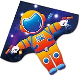 HONBO Astronaut Delta Kite 54x31 inch Easy Fly 200ft Line for Kids & Adults