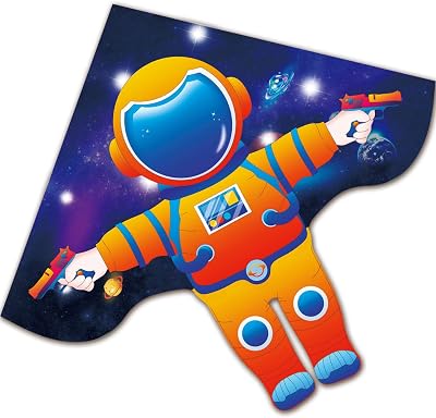 HONBO Astronaut Delta Kite 54x31 inch Easy Fly 200ft Line for Kids & Adults