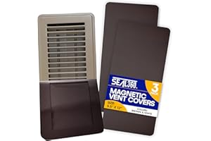 SEAL360 Magnetic Vent Covers (3-Pack), Pockets for Complete Seal, 5.5" X 12" (Brown) for Floor, Wall, or Ceiling Vents and Air Registers, for RV, Home HVAC and AC Vents, Vent Not Included