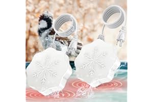 Ryscam Bird Bath Heater for Outdoors in Winter, 80W Thermostatic Controlled Auto Shut Off Birdbaths Deicer, Winter Water Heated De-icer for Livestock and Poultry in Farm and Yard (2PCS)