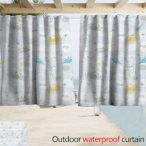 Amazon Com Indoor Outdoor Top Curtain Crabs Maritime Sea Theme