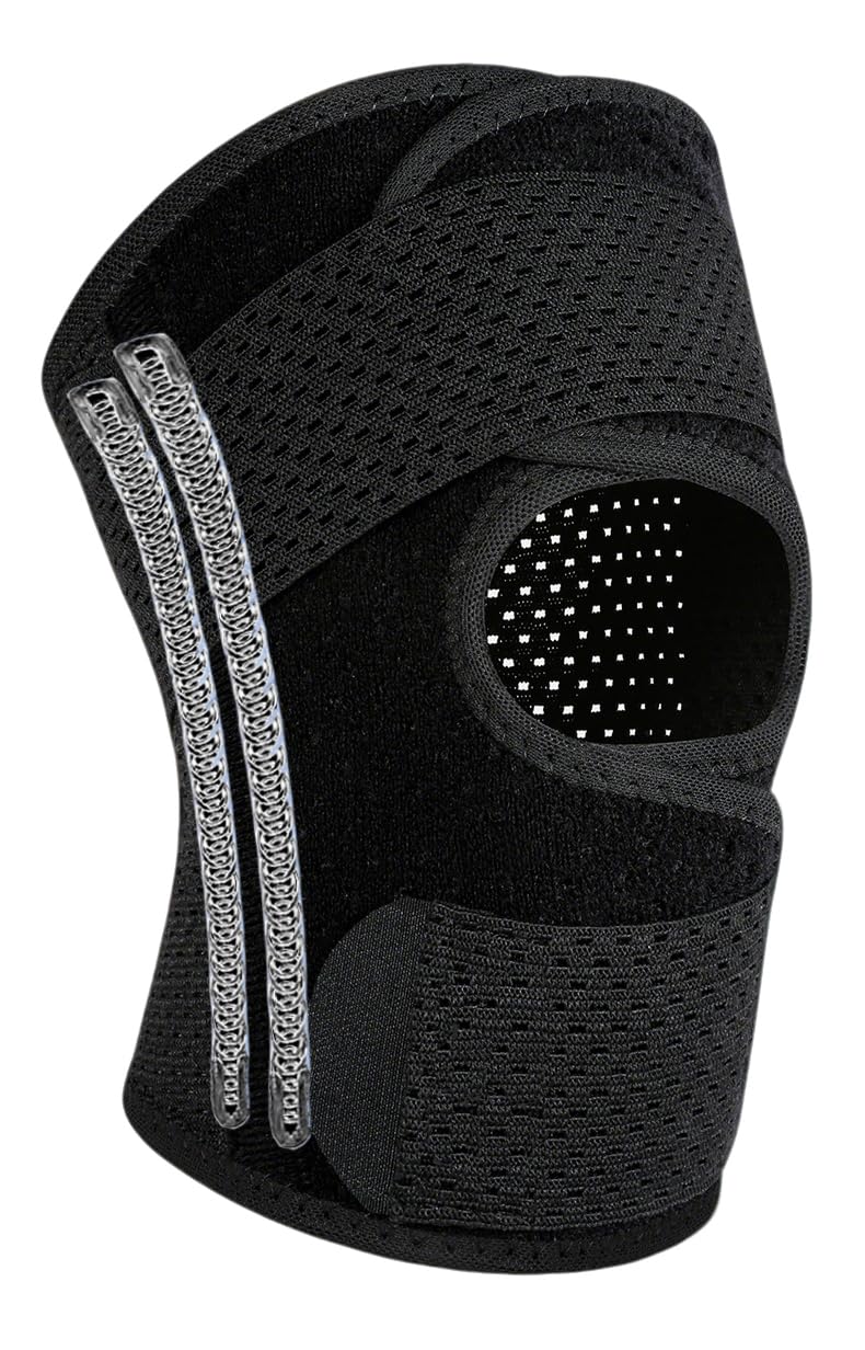 Photo 1 of Knee Braces for Women Men Knee Braces for Knee Pain ACL MCL Arthritis Joint Pain Relief, Light Patella Brace with Side Stabilizers for Meniscus Tear, Adjustable Compression Sleeve Patellar Tendon Support Strap (Black-Left, X-Large)