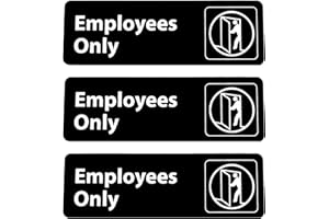 KRAKEN BATH CO. Kraken Sign Co. - Employees Only Sign With Adhesive - 9" x 3" - White Lettering On Black Background - Easy To Install and Highly Visible (Three Pack)