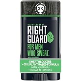 Right Guard Plant-Based Antiperspirant with Aluminum Sweat Blockers Invisible Solid Mens Deodorant, Mountain Fresh Scent, 2X Sweat Protection, 72HR Odor Control, for Sensitive Skin, 2.6 oz, 1pk