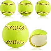 GKK Softballs 12 Inch Sports Practice 4 Pack Official Size and Weight Softball Fastpitch Practice Softballs Autograph Softball Training Ball for Games, Soft Toss, Batting