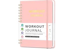 PIOOJK Workout Journal Fitness Planner for Women & Men, Undated Workout Log Book to Tracking Gym Sessions, Great Accessories to Achieving Your Wellness Goals, 6.3"x8.4", Pink