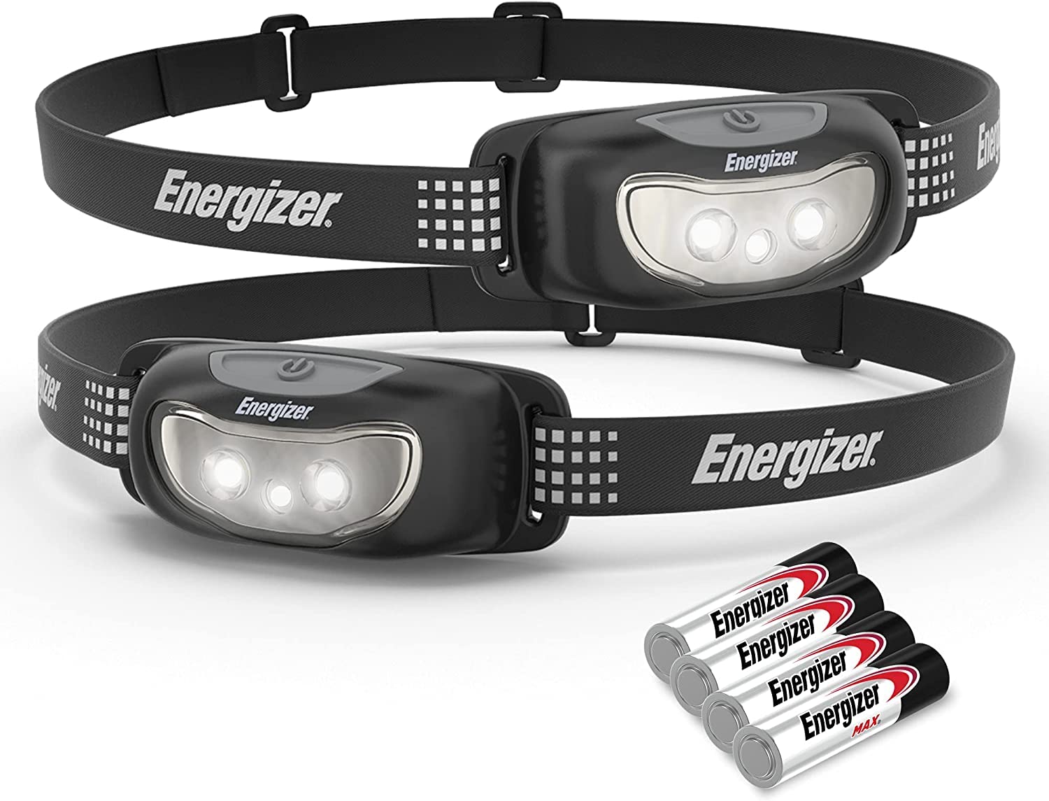 Energizer LED Head Torch, Universal Plus Night Vision, Powerful Bright Headlamp, Water Resistant Headlight, Perfect for Camping, Hiking, Running, DIY & Dog Walking, Pack of 2, Batteries Included — image 1