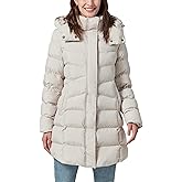PUREPEAR Women's Winter Warm Long Puffer Jacket Detachable Hood Quilted Thicken Coats