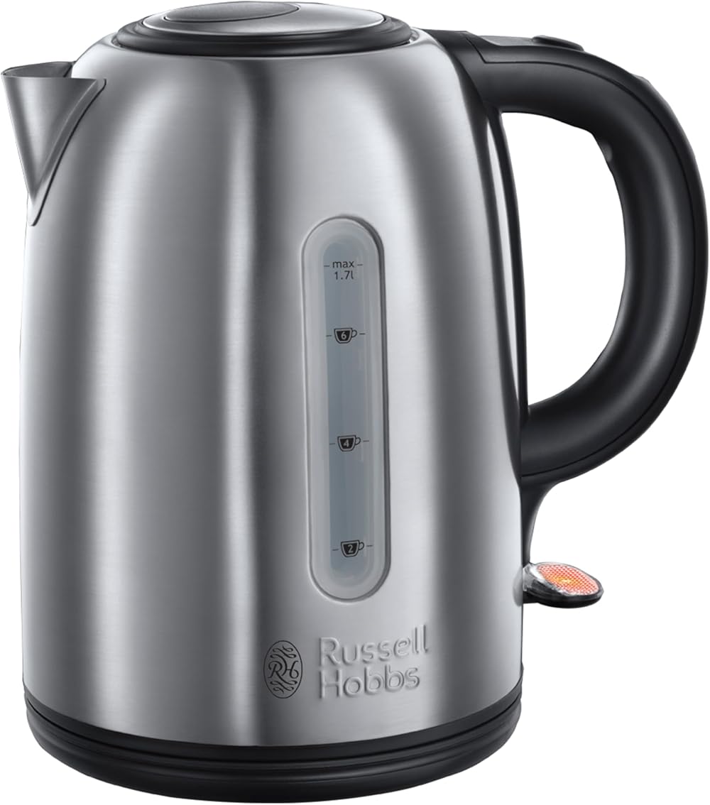 Russell Hobbs Brushed Stainless Steel 1.7L Cordless Kettle 3KW Fast Boil