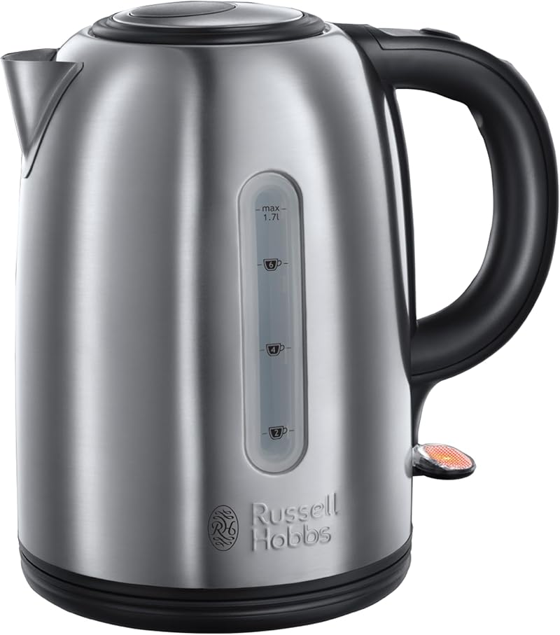 Russell Hobbs Brushed Stainless Steel 1.7L Cordless Kettle 3KW Fast Boil