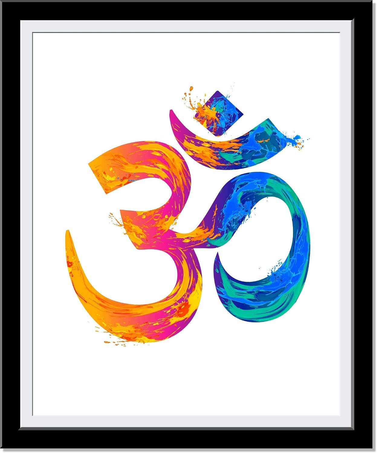 Om Wall Decor, Watercolor Aum Painting - Colorful Vibrant Fire And Water Brush Strokes, Gift For Meditation, Yoga Or Zen - Boho Chic Home Decor Or Yoga Studio - 8 X 10 Unframed…