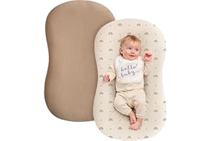 ZAMLORY Muslin Baby Lounger Cover - 2 Pack Organic Cotton Baby Pillow Lounger Cover for Newborn - Soft and Breathable Infant Pillow Lounger Cover - Covers Only