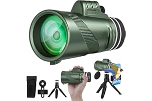 QYQBOON 80x100 Monocular Telescope for Adults and Kids High Powered Monoculars Telescope Compact for Smartphone Mini Telescope Small Pocket Monocular Scope for Hunting Bird Watching Hiking Concert Traveling
