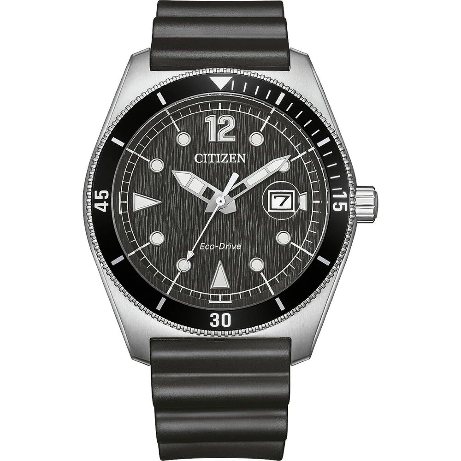 Citizen Eco-Drive Herrenuhr Edelstahl, Schwarz, 43 mm, AW1889-00E