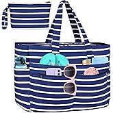 HUANLANG Extra Large Beach Bag Waterproof Beach Totes Bags for Women Men,Pool Bag with Zipper Wet Pocket