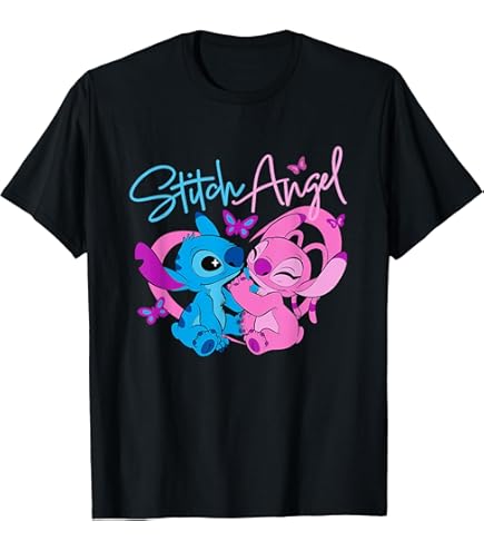 Amazon.com: Disney Lilo & Stitch Angel Front and Back 2-Sided T