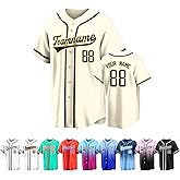 Custom Baseball Jersey Personalized Stitched Printed Team Name Number Logo Uniform Short Sleeve Button Down Sports Shirt Man