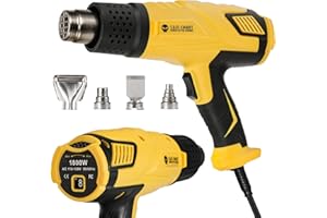 SainSmart Heat Gun, 1800W, Variable Temperature Control 120 °F-1202 °F, Fast Heat Hot Air Gun Soldering, with 4 Nozzles for C