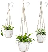 Mkouo Set of 3 Macrame Plant Hangers Cotton Rope Bead 73 89 109 cm