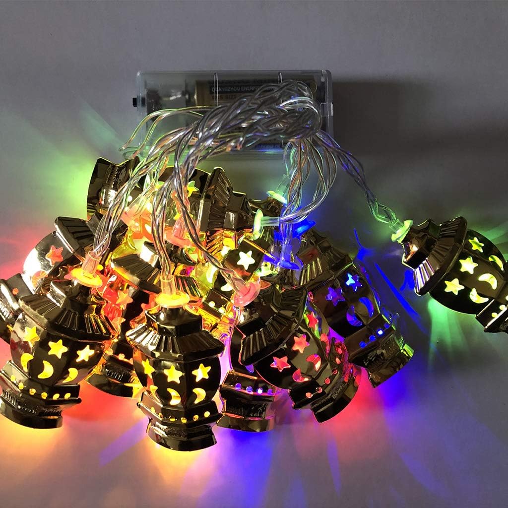 ballboU 1.65m Lantern Lamp LED Eid Mubarak Decorative String Lights Ramadan Lamp with 10 Lights Without AA Battery