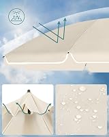 SONGMICS Parasol 160 cm UPF 50+ 30° Tilt Height Adjustable Beige GPU60WTV1 view 4