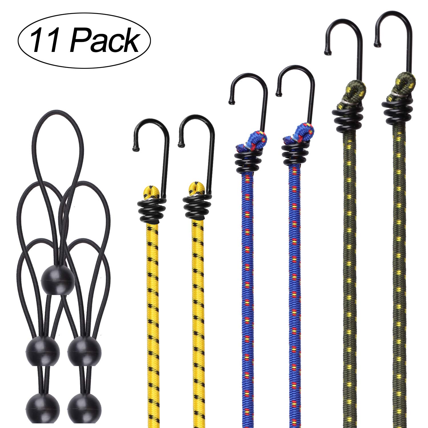 6 Elastic Bungee Straps and 5 Ball Bungee Cords,FUNVCE Bungees Strap