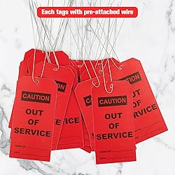 Zawinmay 50 pcs Out of Service Tags with Pre-Attach