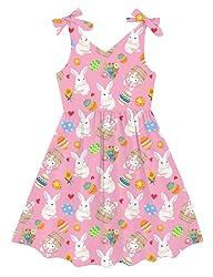 Easter Dress for Girls 7T 8T Floral Bunny Summer