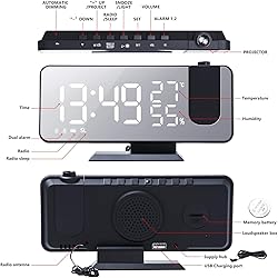 Petilleur Projection Alarm Clock for Bedroom