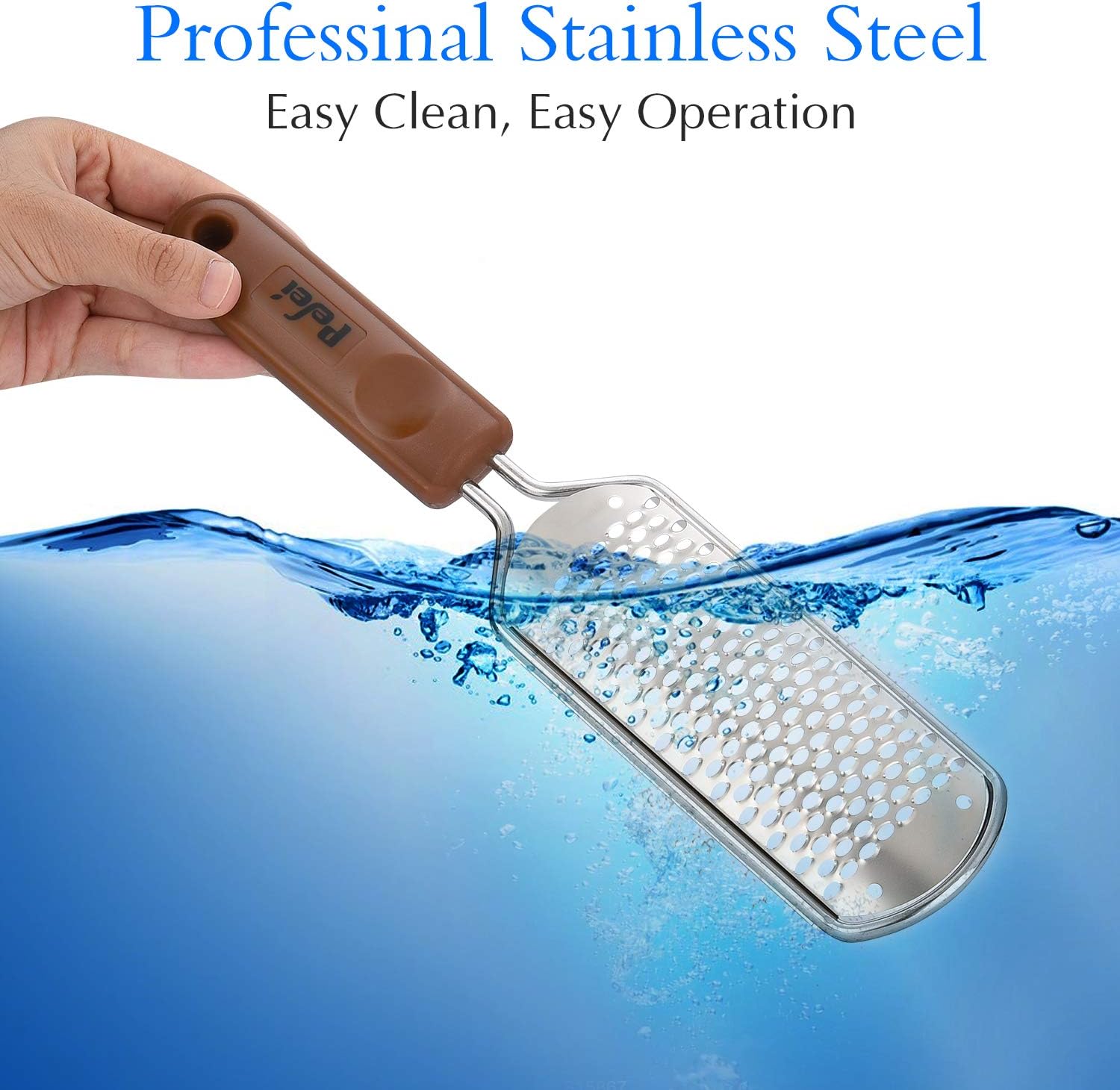 Professional Pedicure Foot File, Colossal Stainless Steel Detachable Foot Scrubber, Hard Skin Removers Pedicure Rasp for Wet and Dry Feet: Health & Personal Care