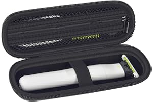 CASMILEE Case Compatible with OneBlade Unisex Intimate Pubic & Personal Body Groomer & Trimmer QP1924/70, Electric Shavers Holder for Blade, Body Comb, USB Charging Cable- Black (Box Only)