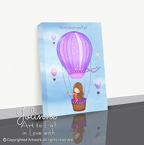 Amazon Com Hot Air Balloon Wall Art Oh The Places You Ll Go