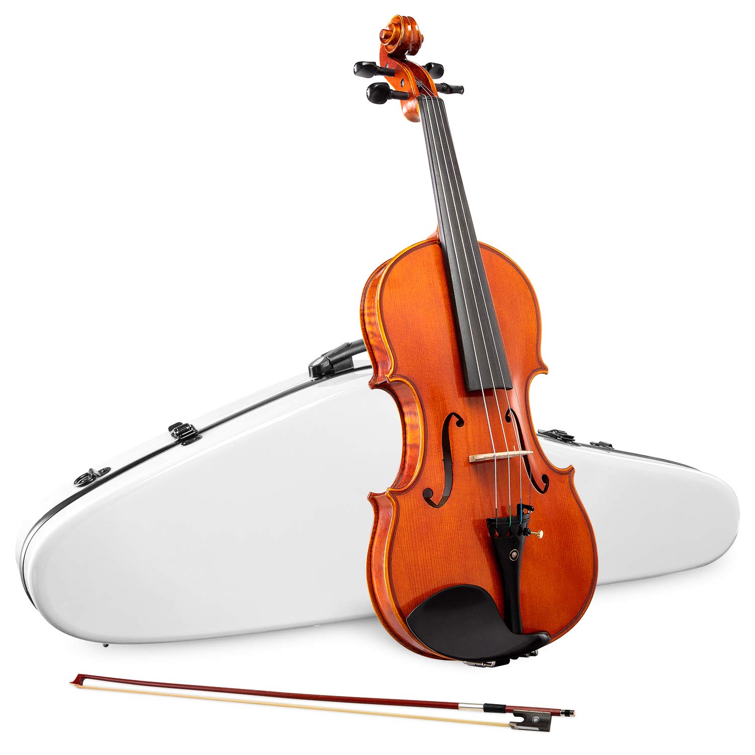 Musical Instruments Acoustic Violins White Hard Carry Case w/Hygrometer