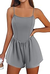 Ekouaer Womens Summer Sleeveless Workout Rompers