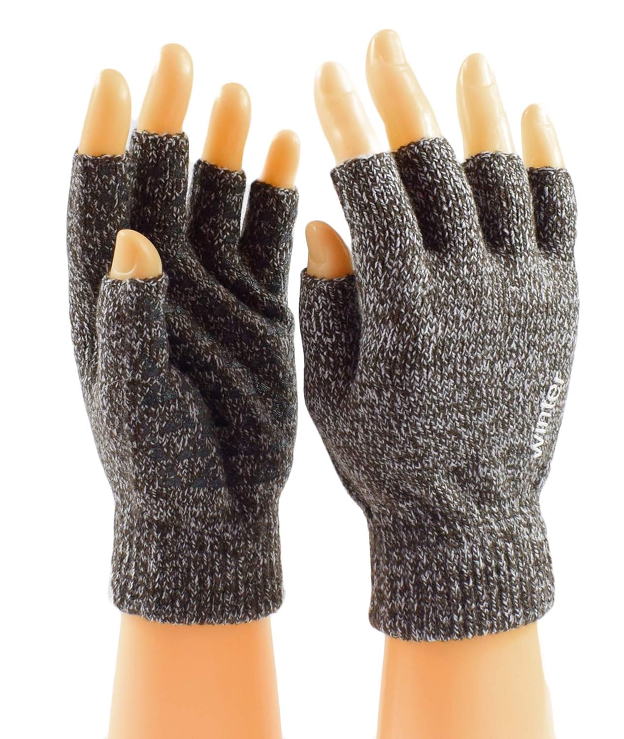 The 10 Best Womens Thinsulate 3M Thick Wool Knitted Half Mitten Suede Palm Gloves
