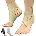 Vive Ankle Wrap (2 Pack) - Strap Heel Brace Stabilizer For Sprained Foot - Breathable, Soft, Firm Compression Sport Sleeve For Swelling - Adjustable Nonslip Elastic Support For Tendonitis (Women, Men)