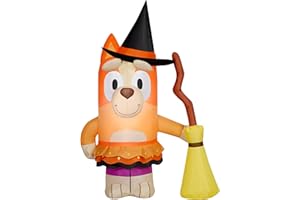 Gemmy Halloween Inflatable Bingo in Witch Costume (Bluey), 3.5 ft Tall, Multi