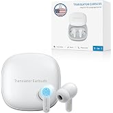 ANFIER M3 AI Translation Earbuds Real Time, Language Translator Device in 144 Languages, 3-in-1 Offline Two-Way Aud&iacute;fonos Traductores, Live Translate Headphones, No Subscription Required (White)