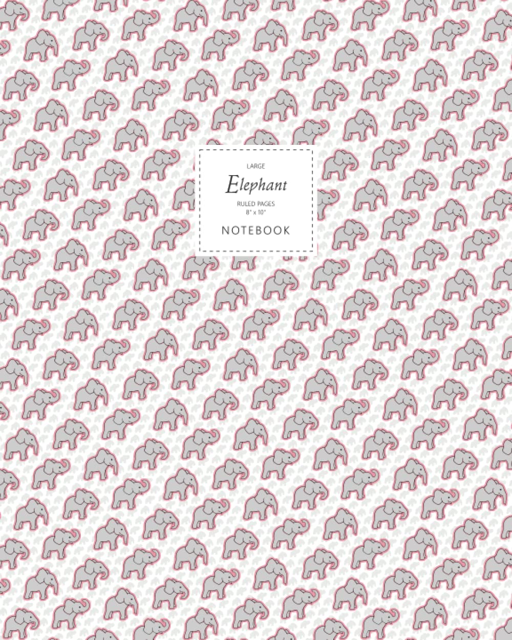 Elephant Notebook - Ruled Pages - 8x10 - Large (Pink)