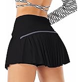 Sobrisah High Waisted Womens Athletic Pleated Mini Skirts Skorts with Pockets for Tennis Golf Workout Pickleball Cheer Casual