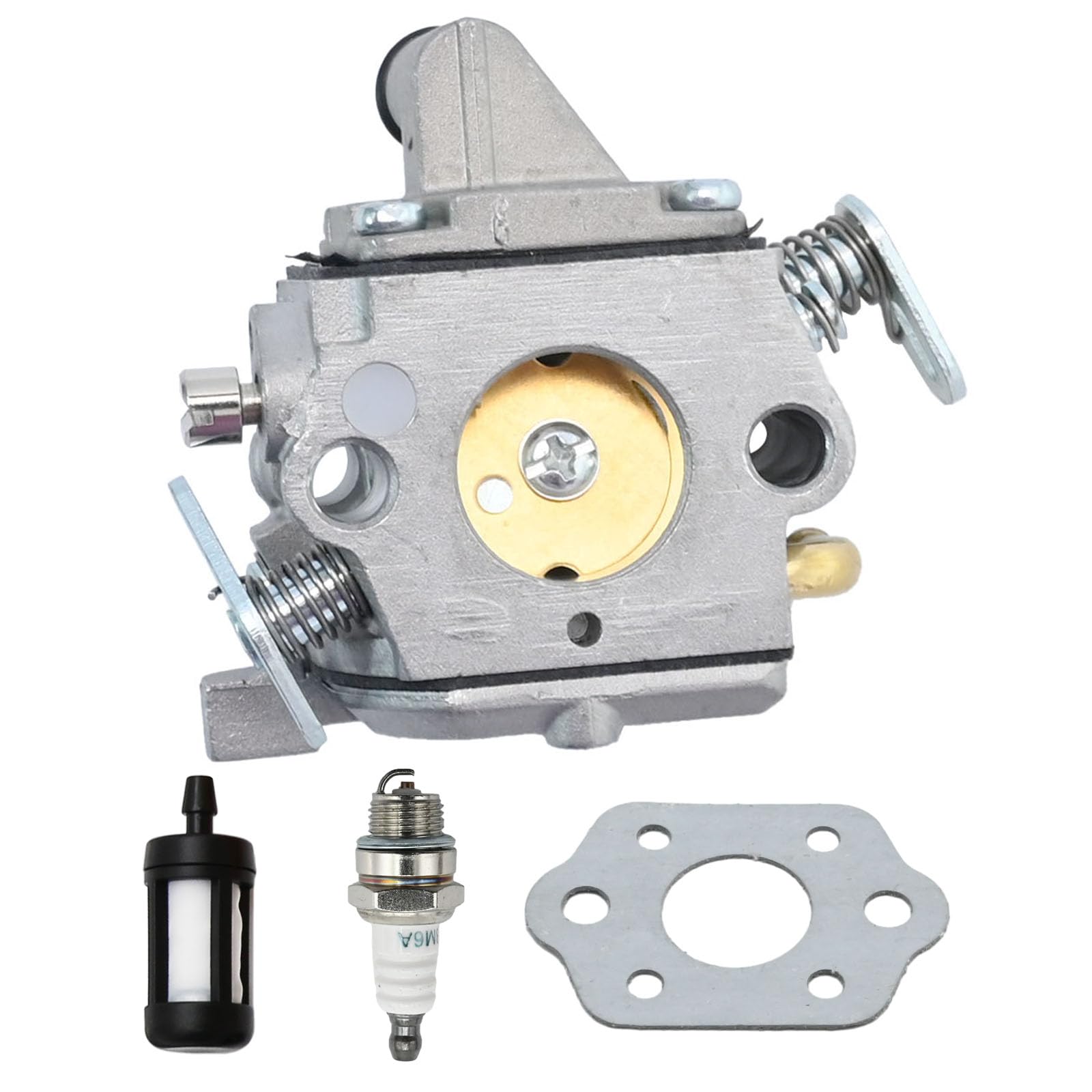 Hoypeyfiy 1130-120-0603 Carburetor Kits Fuel filter Spark plug with Gasket, Replacement for Stihl 017 018 MS180 MS170 MS170C MS180C MS 180 MS 170 Chainsaw, Replacement for ZAMA C1Q-S57A C1Q-S57B
