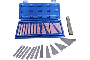 UpAmcarker Precision Angle Block Set 1/4, 1/2 1, 2, 3, 4, 5, 10, 15, 20, 25, 30 Degree Machinist Tools Milling Ground Gauge Angle Gage Inspection Block Set (12Pcs Angle Gauge Block)