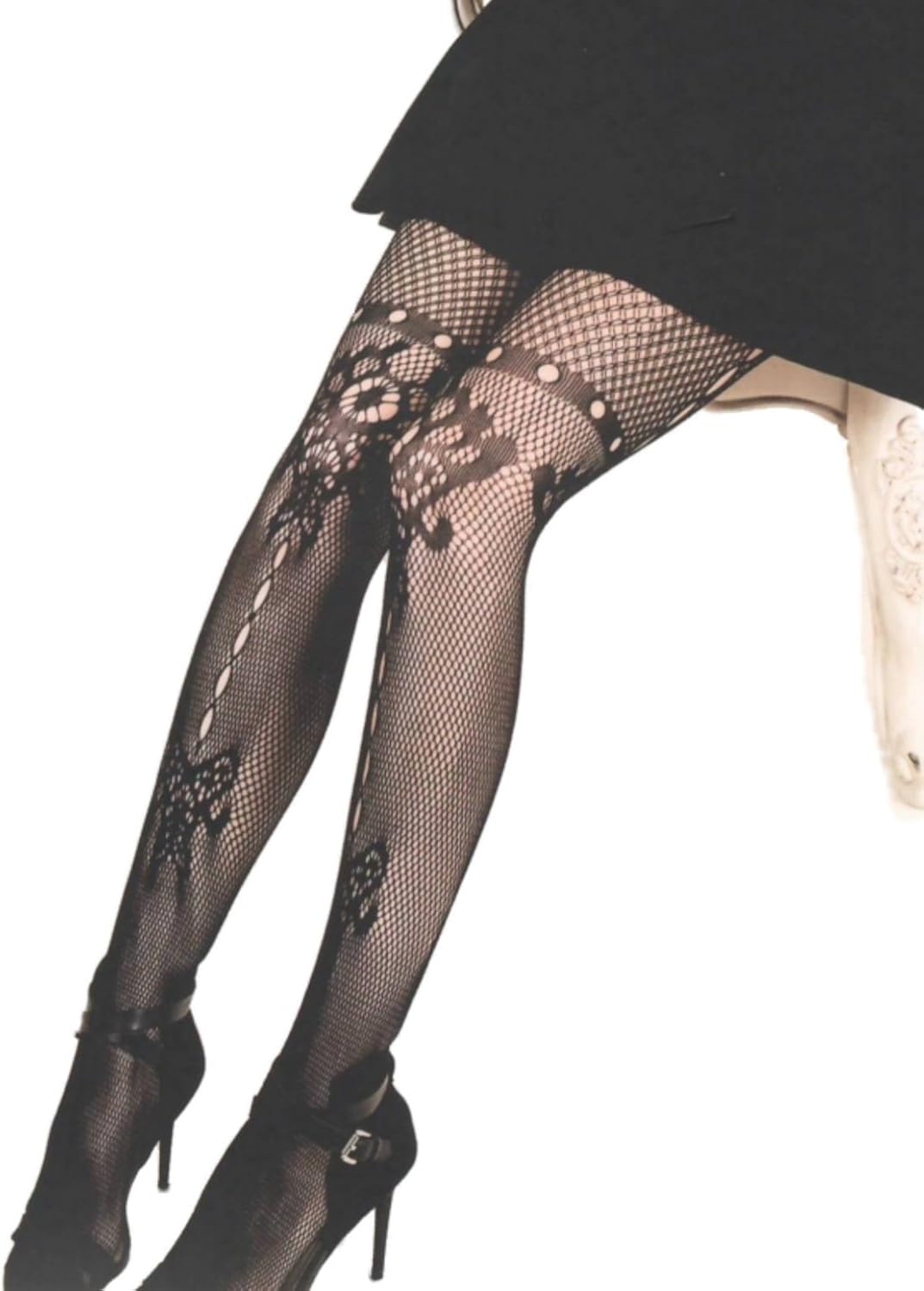 intarsia fishnet tights