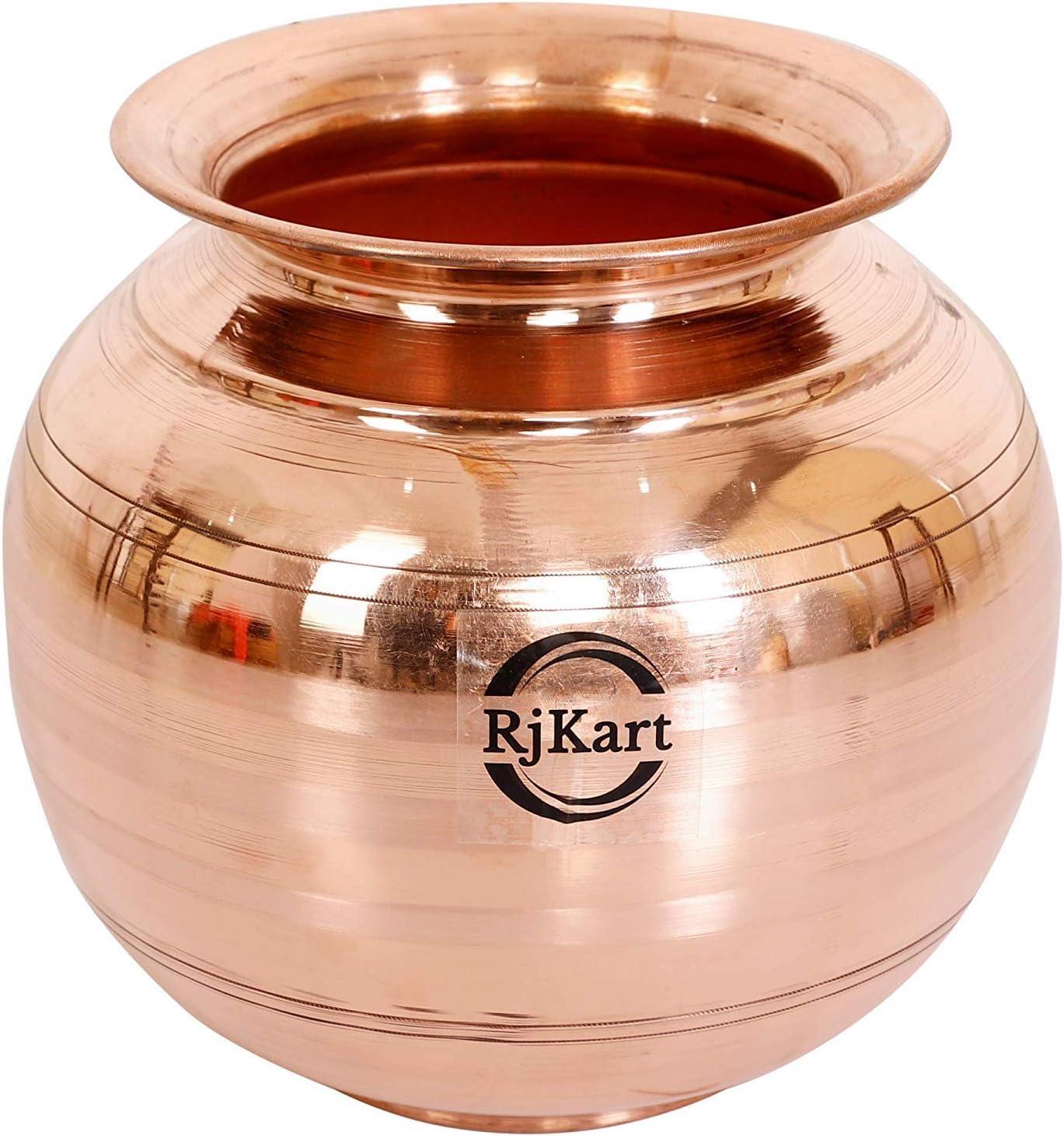 RJKART Copper Water Pot Dispenser Container Matka, 5 Liters, Brown, Standard
