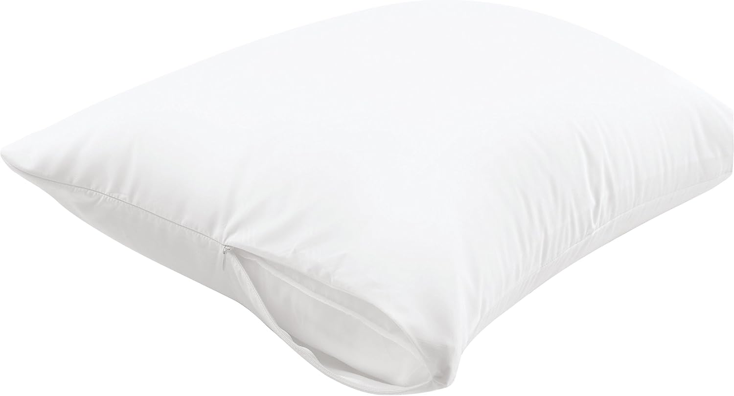 Aller-Ease Maximum Allergy Protector, Standard/Queen, 2-Pack – Hypoallergenic Pillow Cover, Zippered Design Prevents Collection of Bedbugs and Allergens, Machine Washable, 2 Pack, White: Home & Kitchen