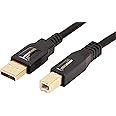 Amazon Basics USB 2.0 Printer Type Cable - A-Male to B-Male - 16 Feet (4.8 Meters), Black