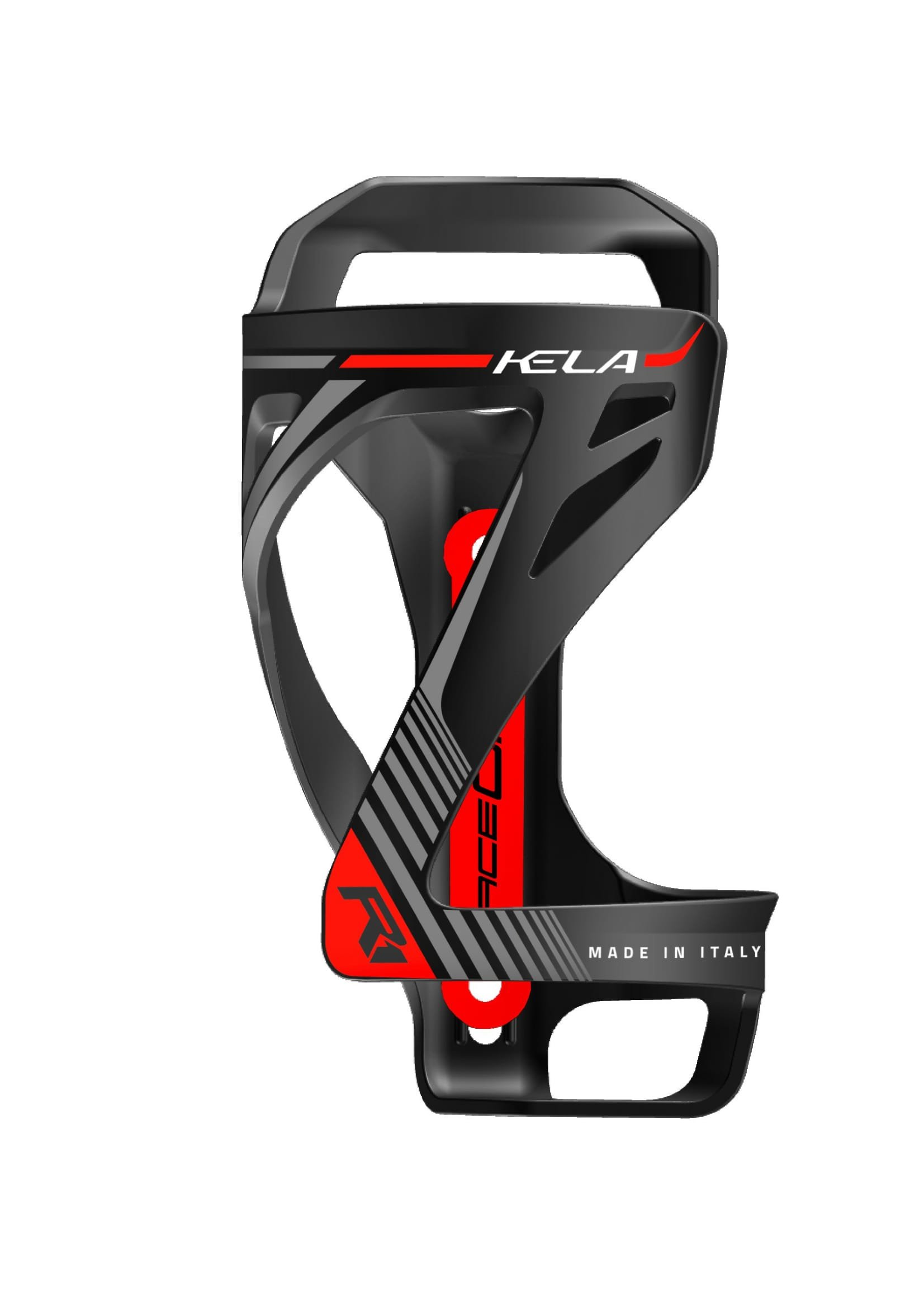 RaceOne - Kela Side Entry Water Bottle Cage for Bicycle Bottles in Black/Red